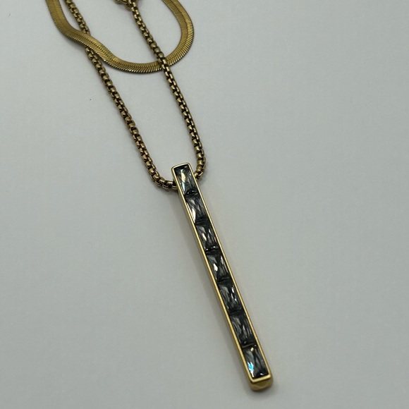 KENDRA SCOTT JACK VINTAGE GOLD MULTI STRAND NECKLACE IN CHARCOAL GRAY CRYSTAL - Picture 12 of 12